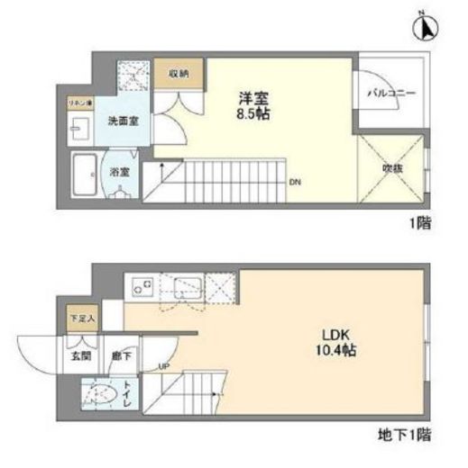 ウェルスクエア新宿戸山　104号室　間取り