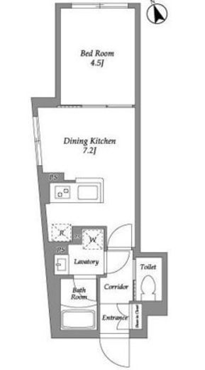 グローリオシェルト四谷坂町　101号室　間取り