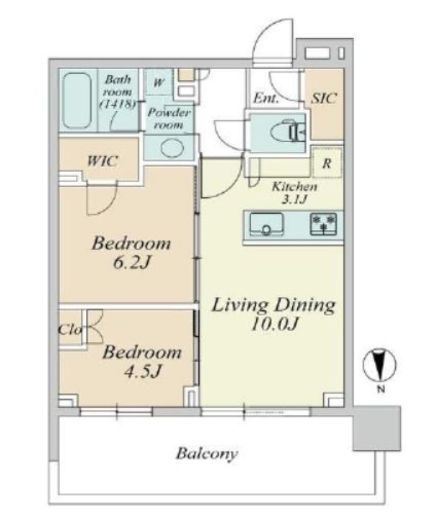 HARUMI FLAG SKYDUO PARK VILLAGE (晴海フラッグ スカイデュオ パークヴィレッジ)　20F2号室　間取り
