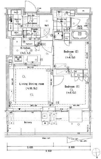 HARUMI FLAG SKYDUO PARK VILLAGE (晴海フラッグ スカイデュオ パークヴィレッジ)　3113号室　間取り