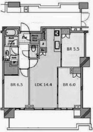 HARUMI FLAG PARK VILLAGE T棟 (晴海フラッグ パークヴィレッジ T棟)　3415号室　間取り