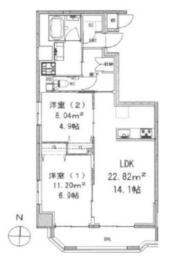 モンテヴェルデ神楽坂弐番館　301号室　間取り