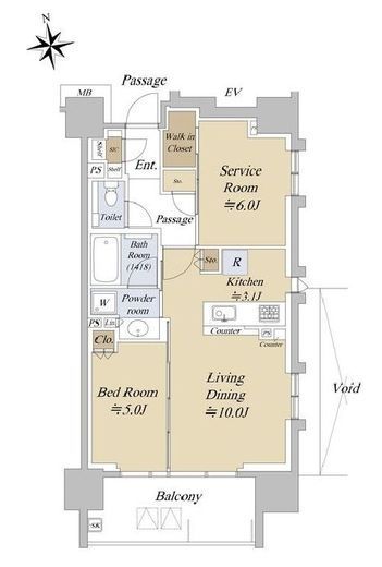 アクシルコート早稲田　10F2号室　間取り