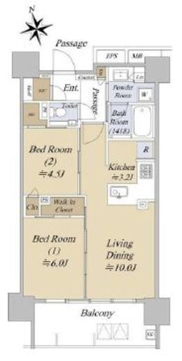 アクシルコート早稲田　5F3号室　間取り