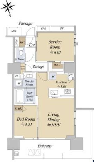 アクシルコート早稲田　7F2号室　間取り