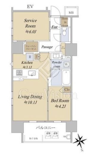 アクシルコート早稲田　404号室　間取り