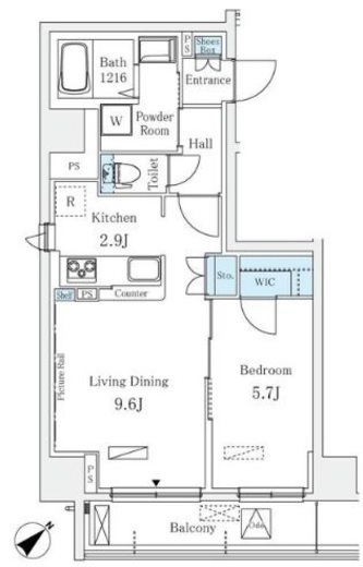 Raum麻布十番　201号室　間取り
