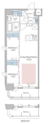 アーバネックス早稲田　1004号室　間取り