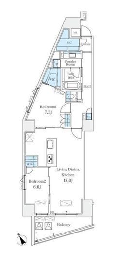 Le UnDeux南青山　1002号室　間取り