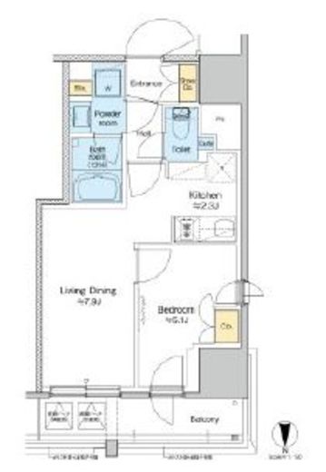 プラウドフラット四谷三丁目　1006号室　間取り
