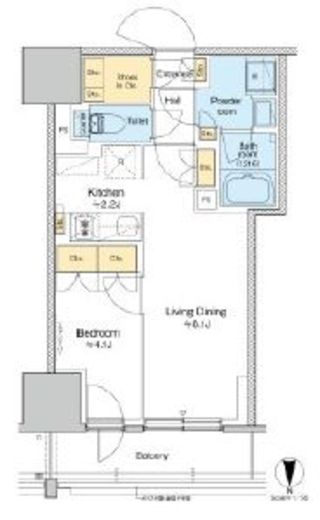 プラウドフラット四谷三丁目　1007号室　間取り