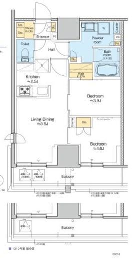 プラウドフラット四谷三丁目　1210号室　間取り
