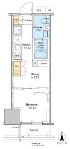プラウドフラット四谷三丁目　603号室　間取り