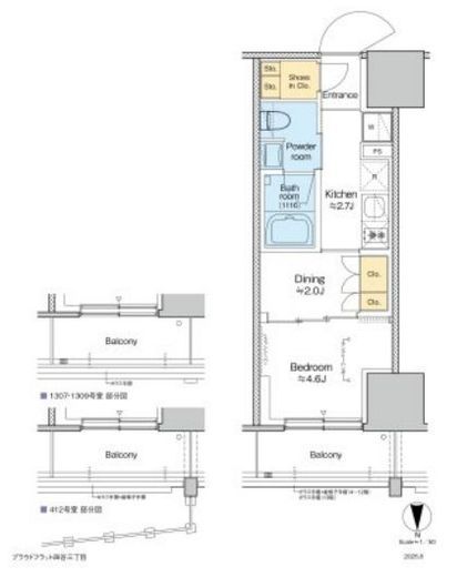 プラウドフラット四谷三丁目　608号室　間取り