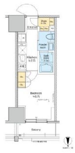 プラウドフラット四谷三丁目　611号室　間取り