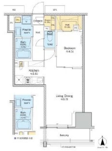 プラウドフラット四谷三丁目　802号室　間取り
