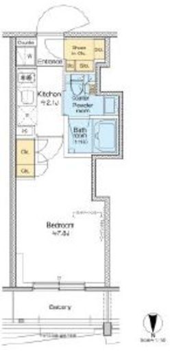 プラウドフラット四谷三丁目　508号室　間取り