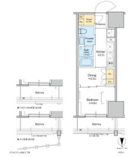 プラウドフラット四谷三丁目　908号室　間取り