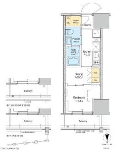 プラウドフラット四谷三丁目　910号室　間取り