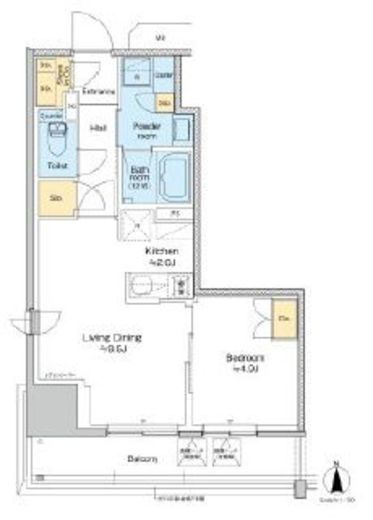 プラウドフラット四谷三丁目　501号室　間取り
