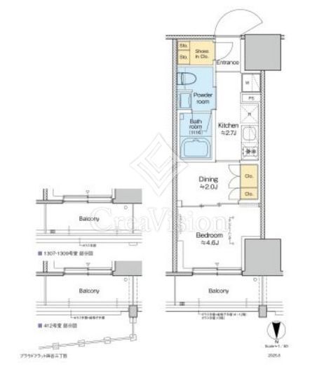 プラウドフラット四谷三丁目　1209号室　間取り