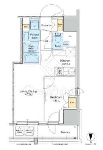 プラウドフラット四谷三丁目　506号室　間取り