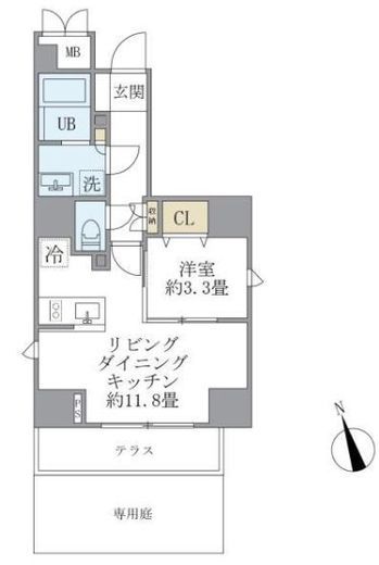 La Perla Yotsuya (ラペルラ四谷)　101号室　間取り