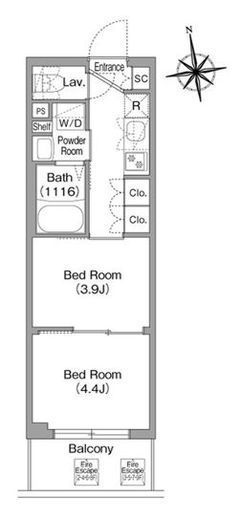 コンフォリア・リヴ北新宿　904号室　間取り