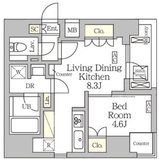 アジールコート松濤　1201号室　間取り