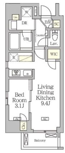 アジールコート松濤　1202号室　間取り
