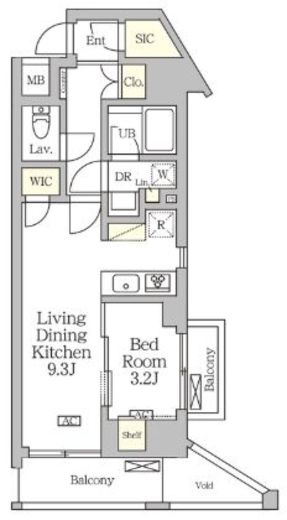 アジールコート松濤　1204号室　間取り