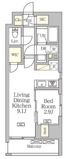 アジールコート松濤　406号室　間取り