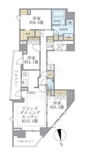 クリオ市谷薬王寺　1101号室　間取り