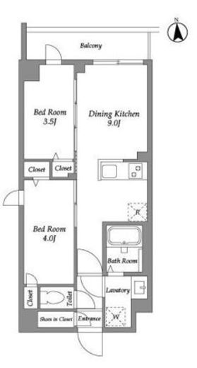 ザ・グラヴィティ新宿　102号室　間取り