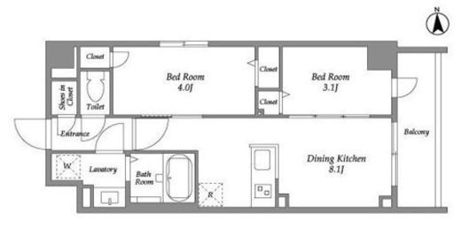 ザ・グラヴィティ新宿　211号室　間取り