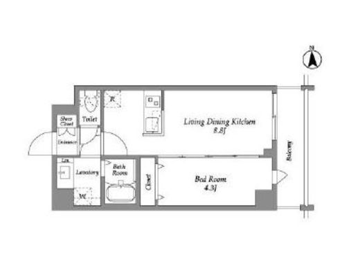 ザ・グラヴィティ新宿　213号室　間取り