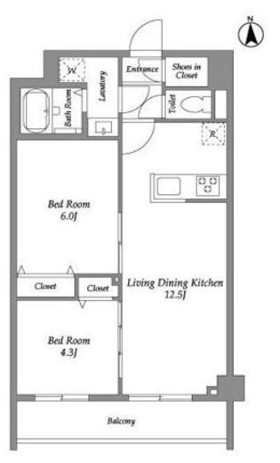 ザ・グラヴィティ新宿　412号室　間取り