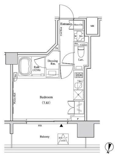 ザ・パークハビオ代々木　407号室　間取り