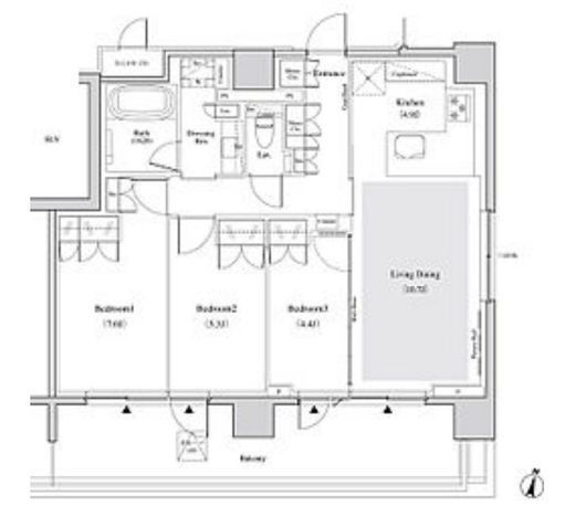 ザ・パークハビオ代々木　702号室　間取り