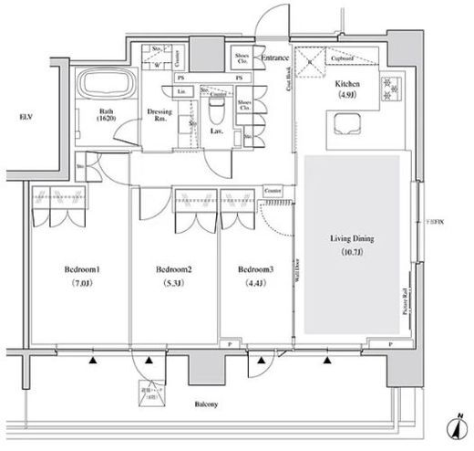 ザ・パークハビオ代々木　802号室　間取り