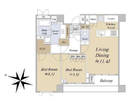 ザ・パークハウス千代田六番町　3F1号室　間取り
