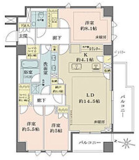 ザ・パークハウス千代田六番町　505号室　間取り