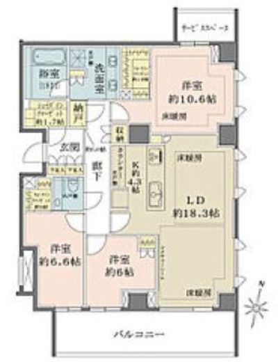 ザ・パークハウス千代田六番町　706号室　間取り
