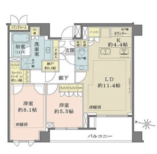 ザ・パークハウス千代田六番町　804号室　間取り