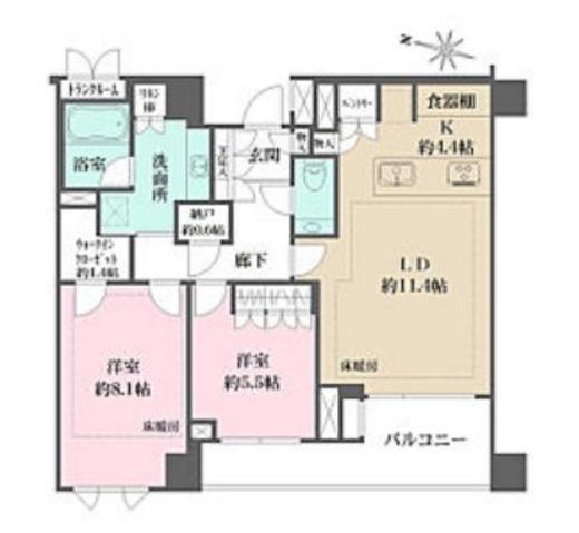 ザ・パークハウス千代田六番町　201号室　間取り
