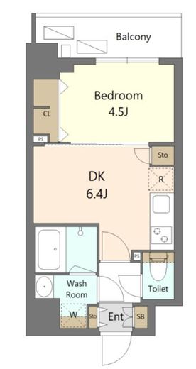S-RESIDENCE新宿早稲田avelis (エスレジデンス新宿早稲田アヴェリス)　401号室　間取り
