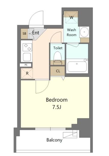 S-RESIDENCE新宿早稲田avelis (エスレジデンス新宿早稲田アヴェリス)　505号室　間取り