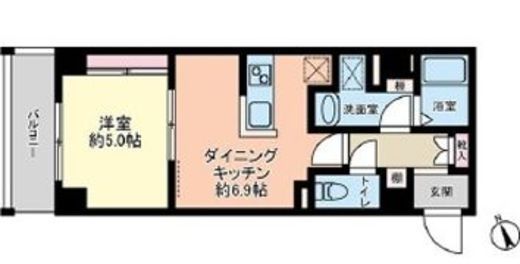 グローリオシェルト新宿山吹町　403号室　間取り