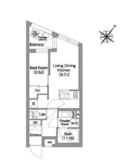 コンフォリア・リヴ渋谷本町　303号室　間取り