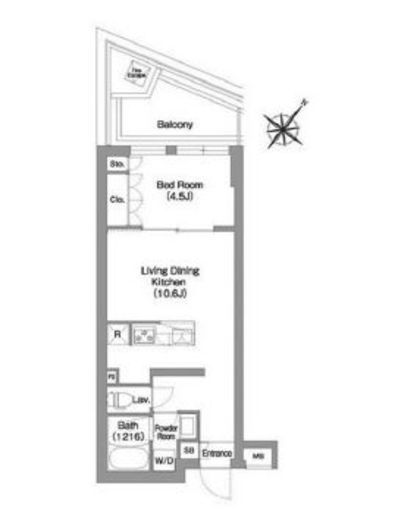 コンフォリア・リヴ渋谷本町　401号室　間取り